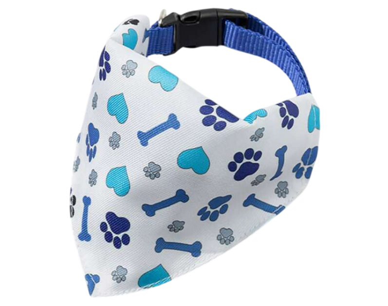Bandana motif pattes et os pour chien