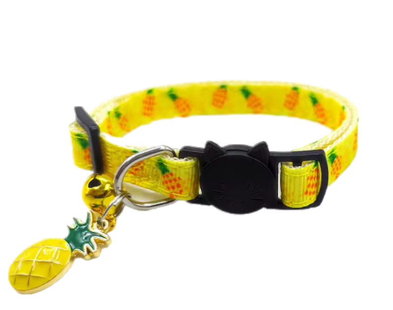 Collier pour chat avec sa breloque Ananas et sa clochette