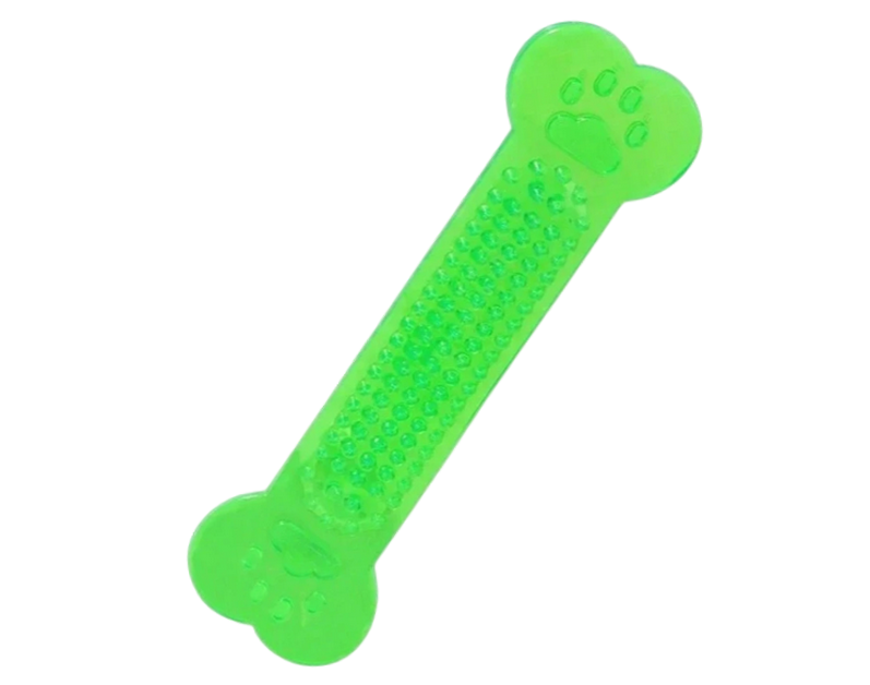 Jouet à mâcher en forme d'os pour chien couleur vert