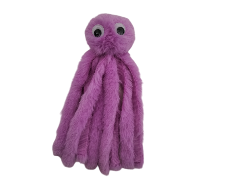 Jouet doudou interactif pour chat Pieuvre Violette