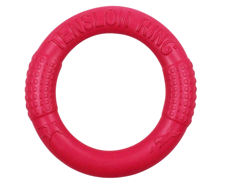 Anneau de traction robuste coloris rouge pour chien