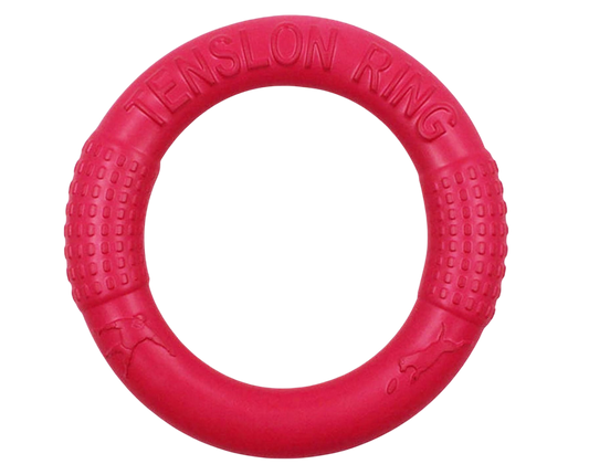 Anneau de traction robuste coloris rouge pour chien