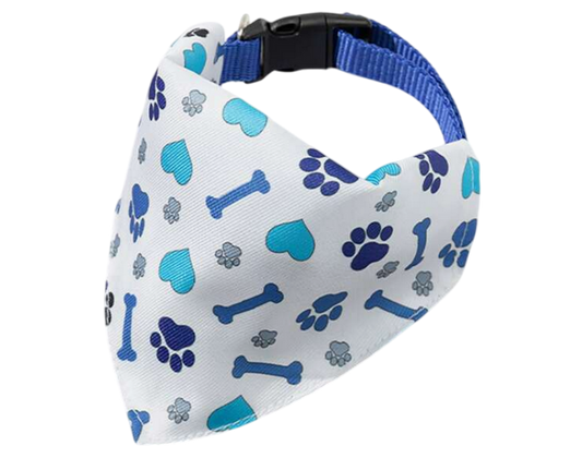 Bandana motif pattes et os pour chien