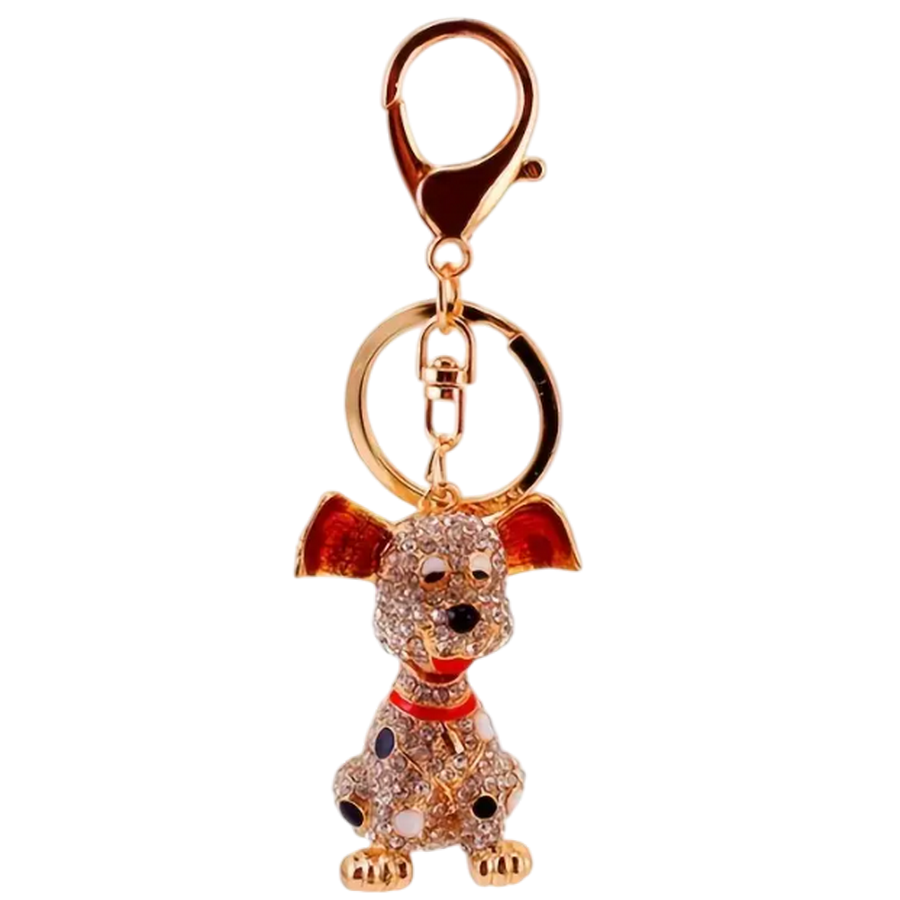 Porte-clés chien dalmatien avec strass