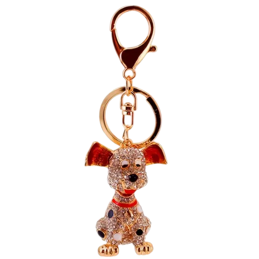 Porte-clés chien dalmatien avec strass