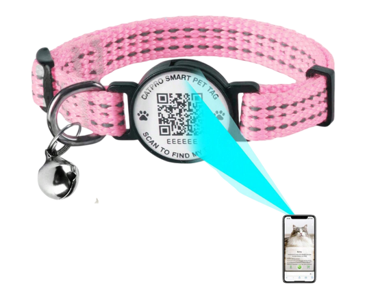 Collier anti-perte avec traqueur pour chat Catpro coloris rose